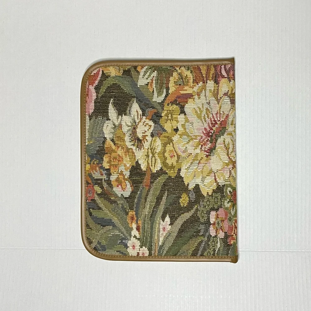 Vintage ADOLFO Floral Tapestry Portfolio Folder